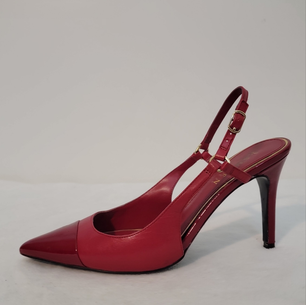 Lauren Ralph Lauren Aaliyah red patent leather slingback pumps